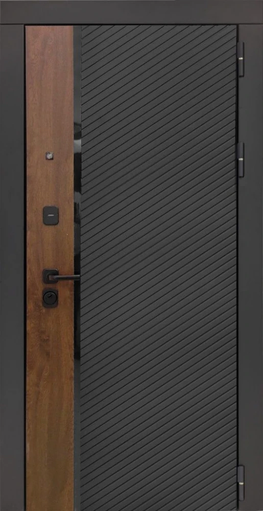 Входная дверь ДвериПРО Модель 3КЛ-1101 ФЛЗ-23 Веллуто гриджио DPRO228329 внешняя сторона